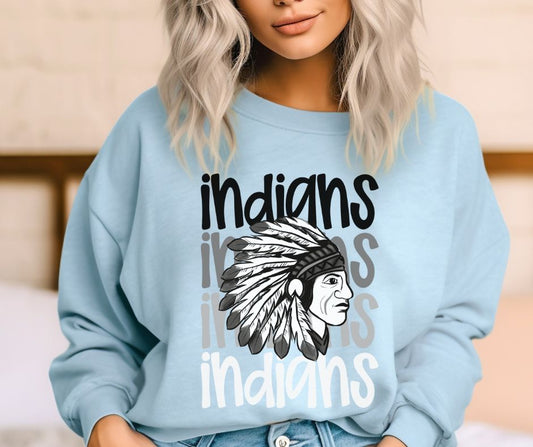 Indians (Monochromatic Mascots) - DTF