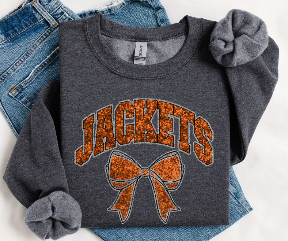 Jackets - Orange/Silver (Collegiate Glitter Bow) - DTF