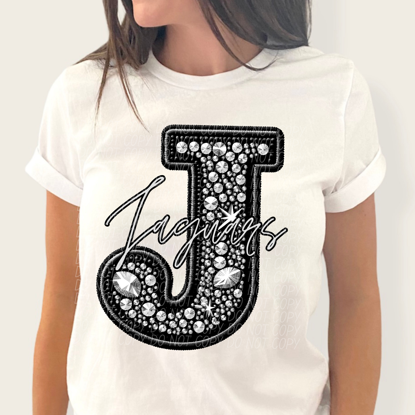 Jaguars (Faux Rhinestone LETTER Mascots) - DTF