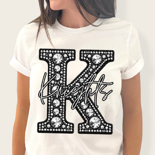 Knights (Faux Rhinestone LETTER Mascots) - DTF