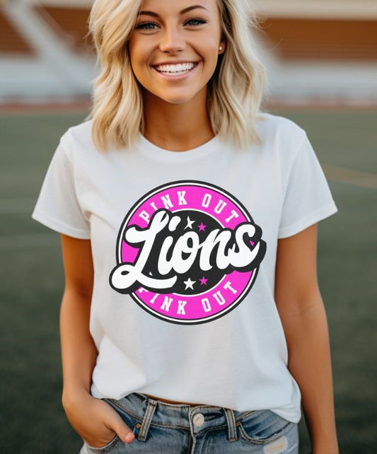 Lions (Pink Out Circle) - DTF