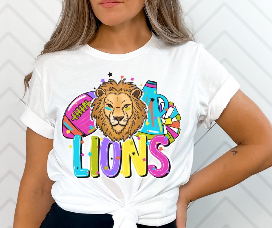 Lions (Mascots - Bright Cheer and Football) - DTF