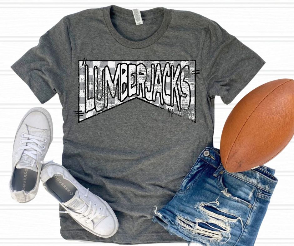 Lumberjacks - grey (Checked Banner) - DTF