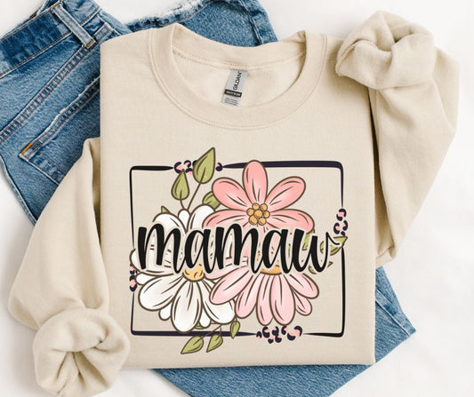 Mamaw (Spring Floral Frame Names/Titles) - DTF