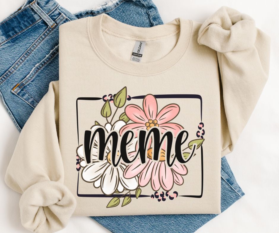 Meme (Spring Floral Frame Names/Titles) - DTF