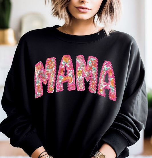 Mama (faux embroidery stitch look) - DTF