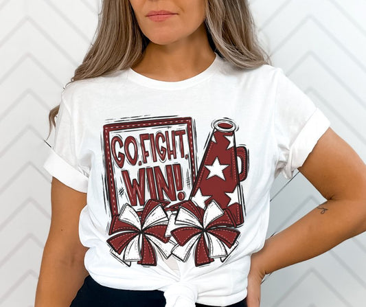 Cheer - Go Fight Win (Maroon) - DTF