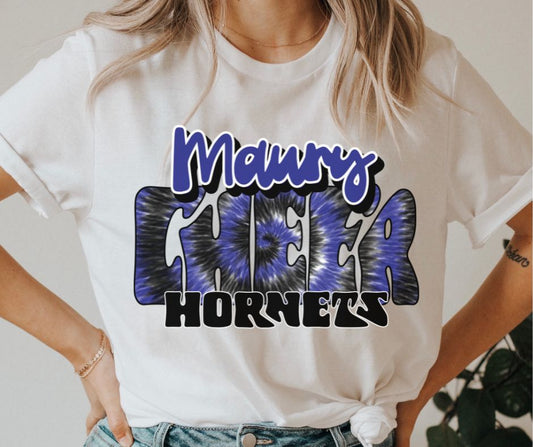 Maury Hornets Tie Dye Cheer (royal blue/black) - DTF