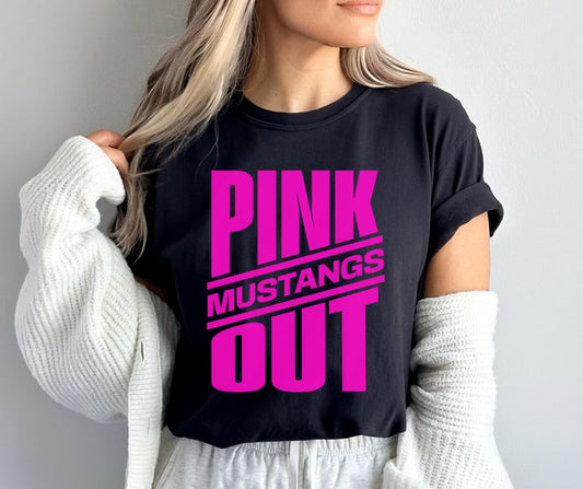 Mustangs (Pink Out Slanted) - DTF