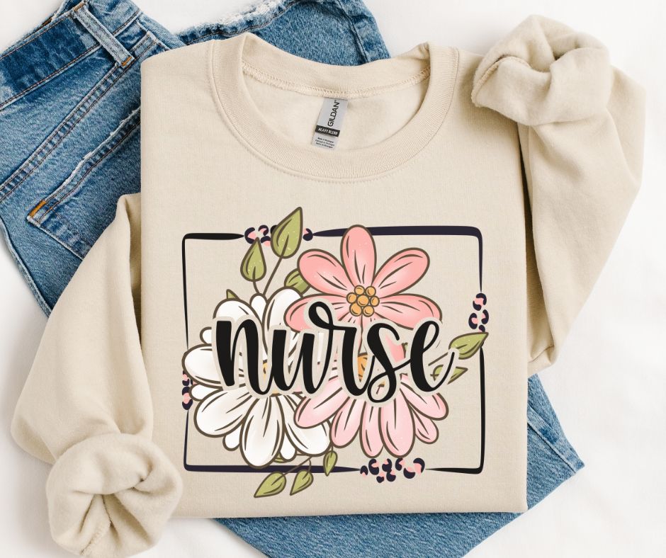 Nurse (Spring Floral Frame Names/Titles) - DTF