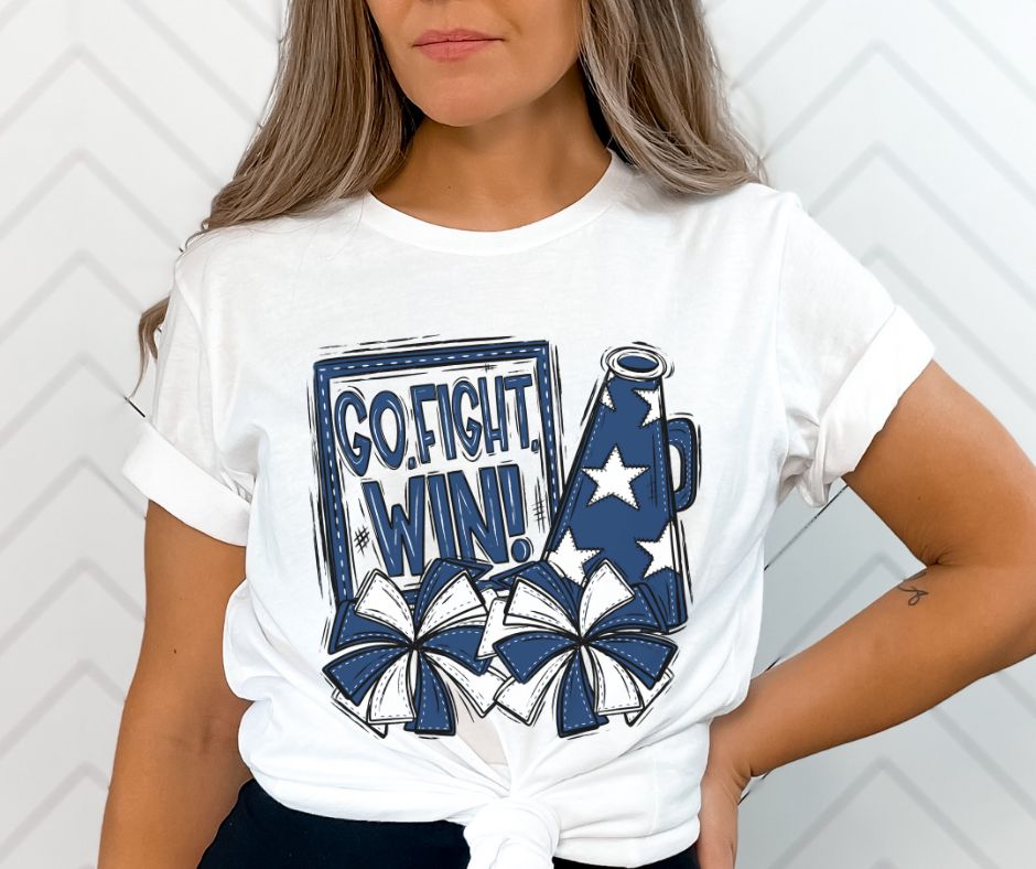 Cheer - Go Fight Win (Navy) - DTF