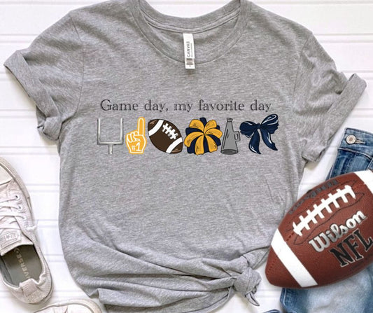 Game Day Favorite Day (Navy/Gold - Football)- DTF