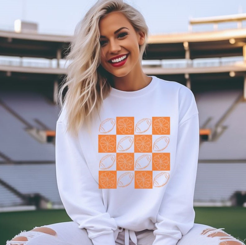 Football Checkerboard (Orange) - DTF