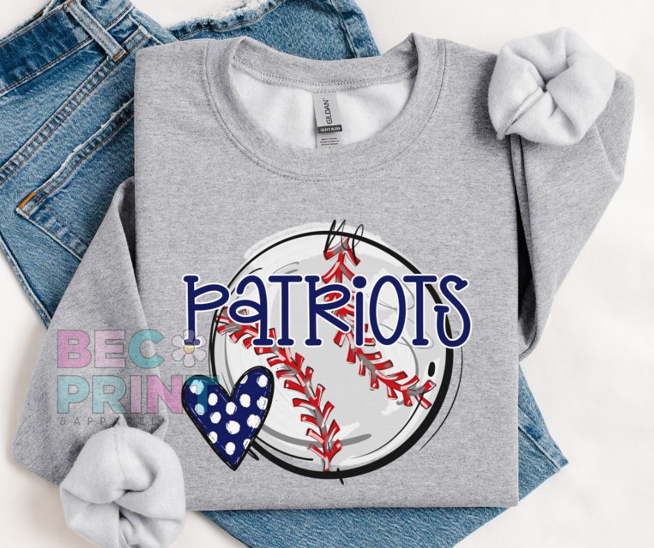 Patriots (Baseball Heart Mascot) - DTF