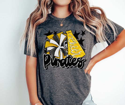 Pirates Cheer (megaphone - yellow gold/black) - DTF