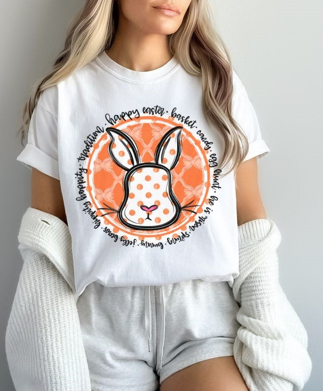 Polka Dotted Easter Bunny (ORANGE) - DTF