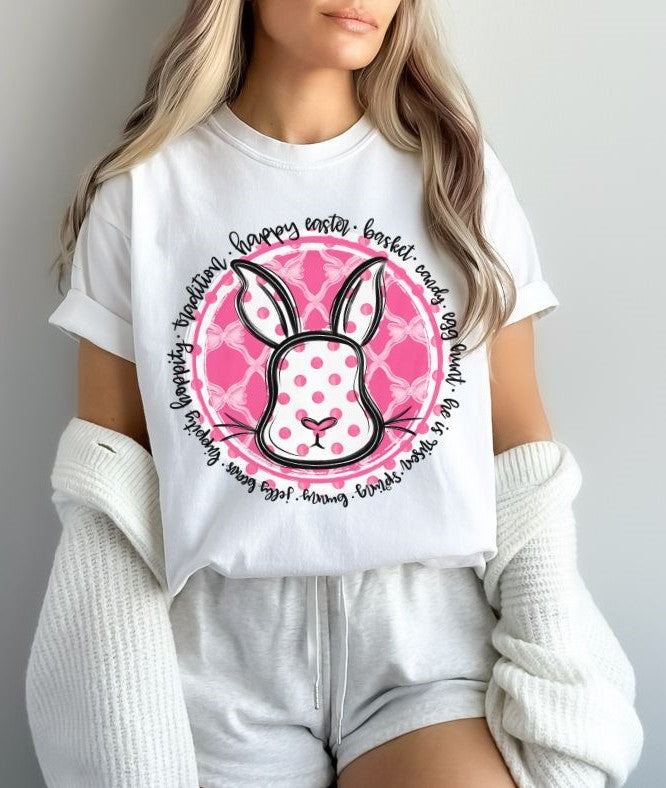 Polka Dotted Easter Bunny (PINK) - DTF