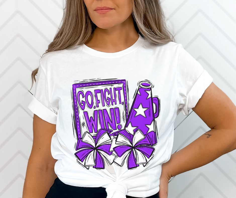 Cheer - Go Fight Win (Purple) - DTF