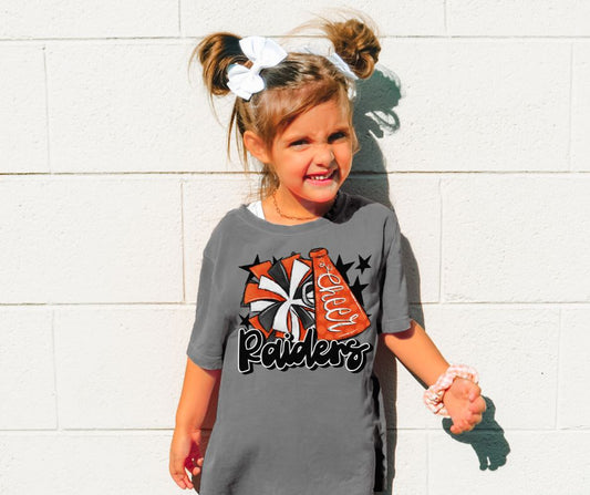 Raiders Cheer (megaphone - orange/black) - YOUTH - DTF