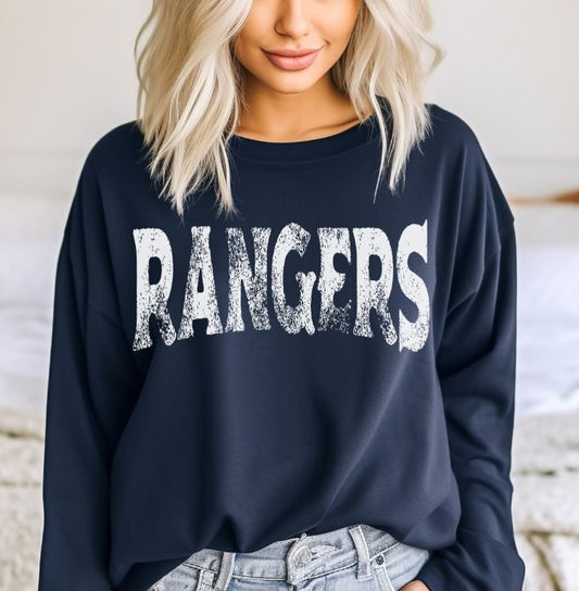 Rangers (white - single color grunge) - DTF