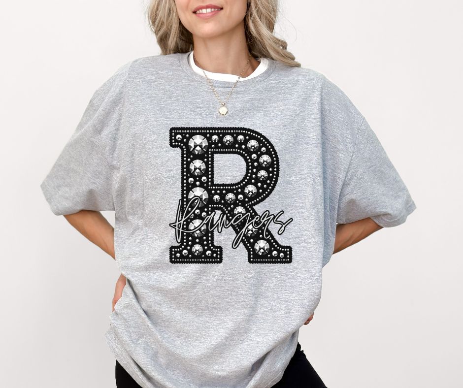 Rangers (Faux Rhinestone LETTER Mascots) - DTF