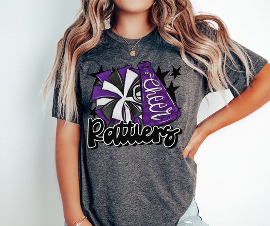 Rattlers Cheer (megaphone - purple/black) - DTF