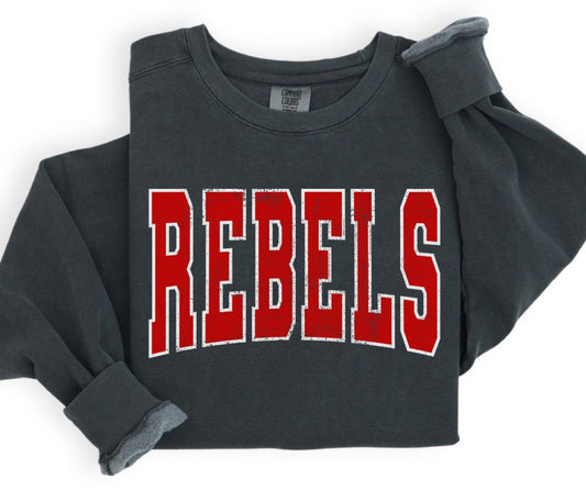 Rebels (Outlined Arch - Red/White) - DTF