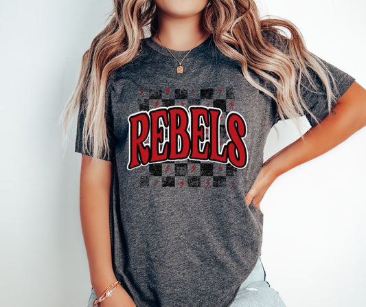 Rebels checkerboard (red/black) - DTF