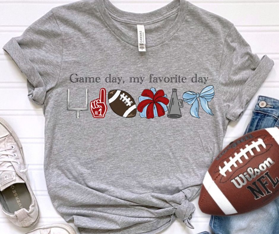 Game Day Favorite Day (Red/Columbia Blue - Football)- DTF