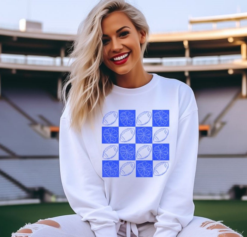 Football Checkerboard (Royal Blue) - DTF