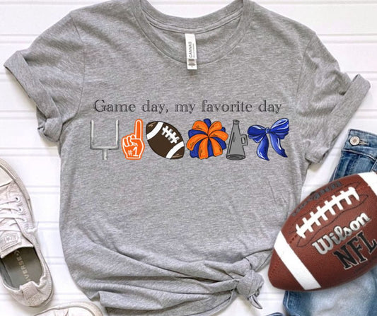 Game Day Favorite Day (Royal Blue/Orange - Football)- DTF