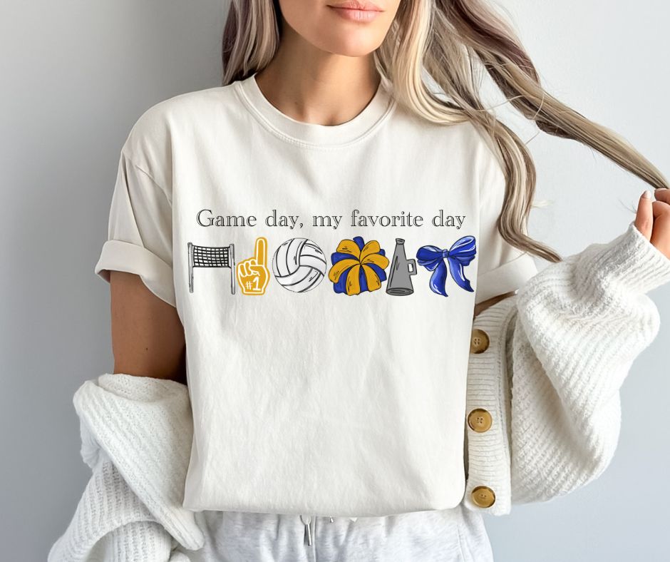 Game Day Favorite Day (Royal Blue/Yellow Gold - Volleyball)- DTF