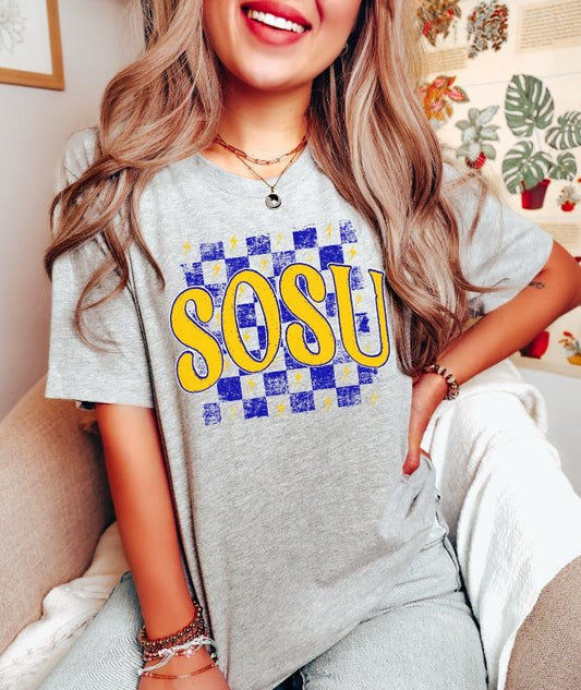 SOSU checkerboard (yellow/royal blue) - DTF