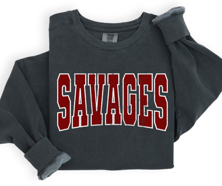 Savages (Outlined Arch - Crimson/White) - DTF