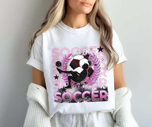 Soccer repeat (pink) - DTF