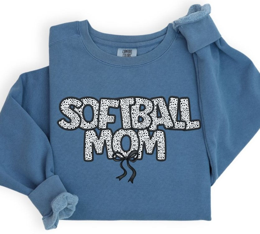 Softball Mom (Bow - Dalmatian Dots) - DTF