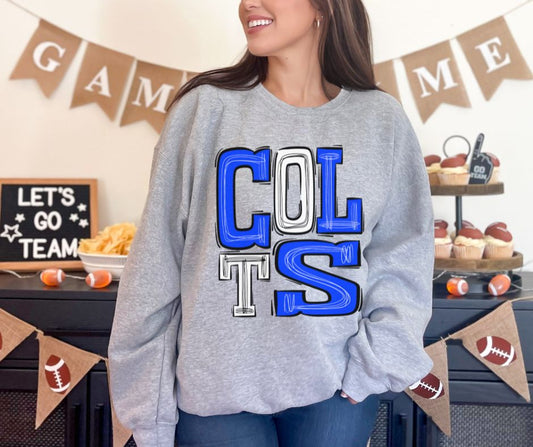 Colts - royal blue/white (Sporty Mascots) - DTF