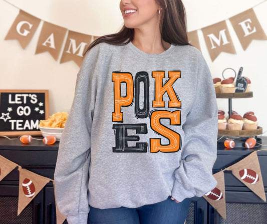 Pokes - Orange/Black (Sporty Mascots) - DTF