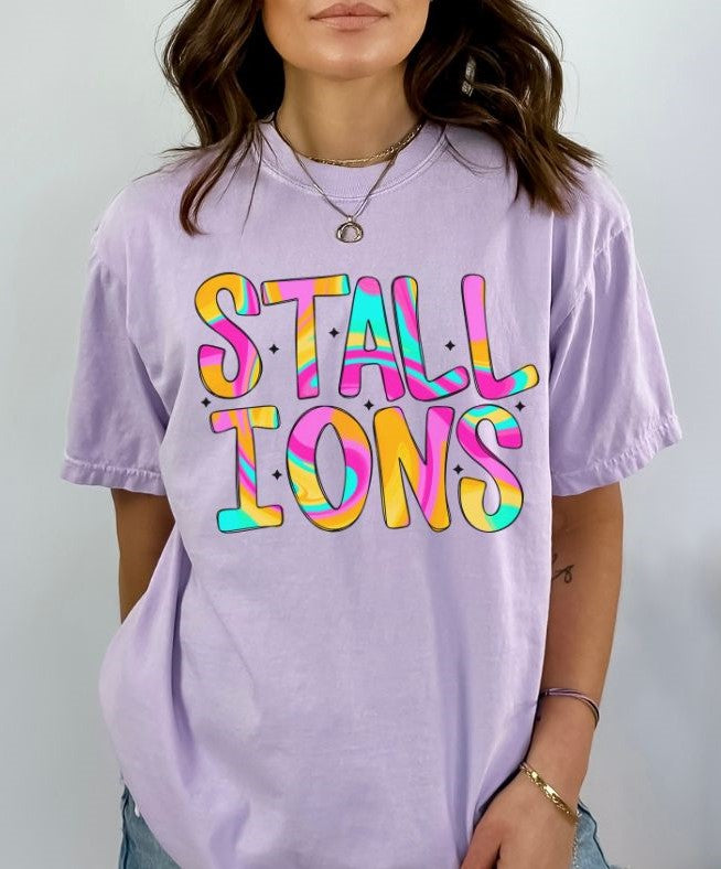 Stallions (Retro Funky Multi-Colored Mascots) - DTF