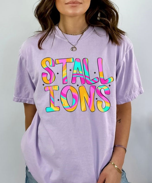 Stallions (Retro Funky Multi-Colored Mascots) - DTF