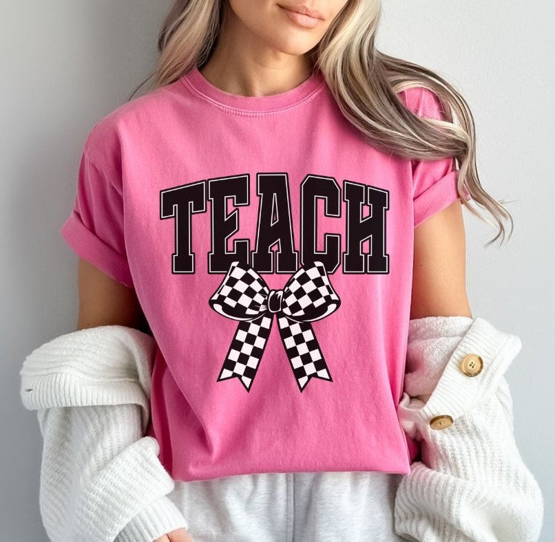 Teach (Checkered Bow) - DTF