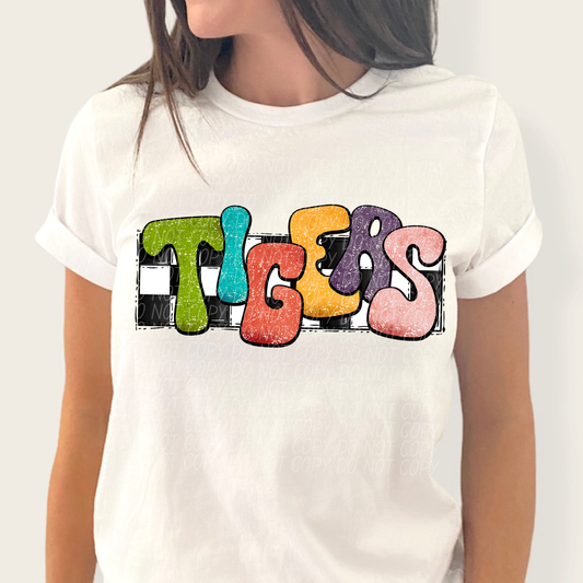 Tigers (Mascots - Retro Checkered) - DTF