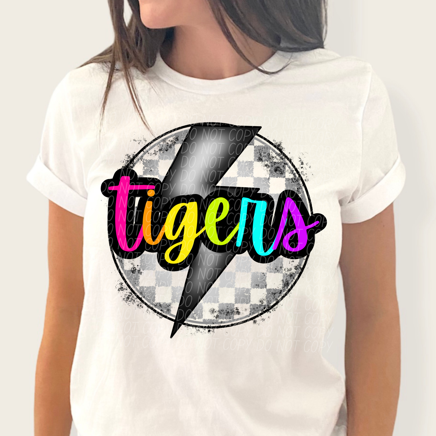 Tigers (Colorful Checkered Bolt) - DTF