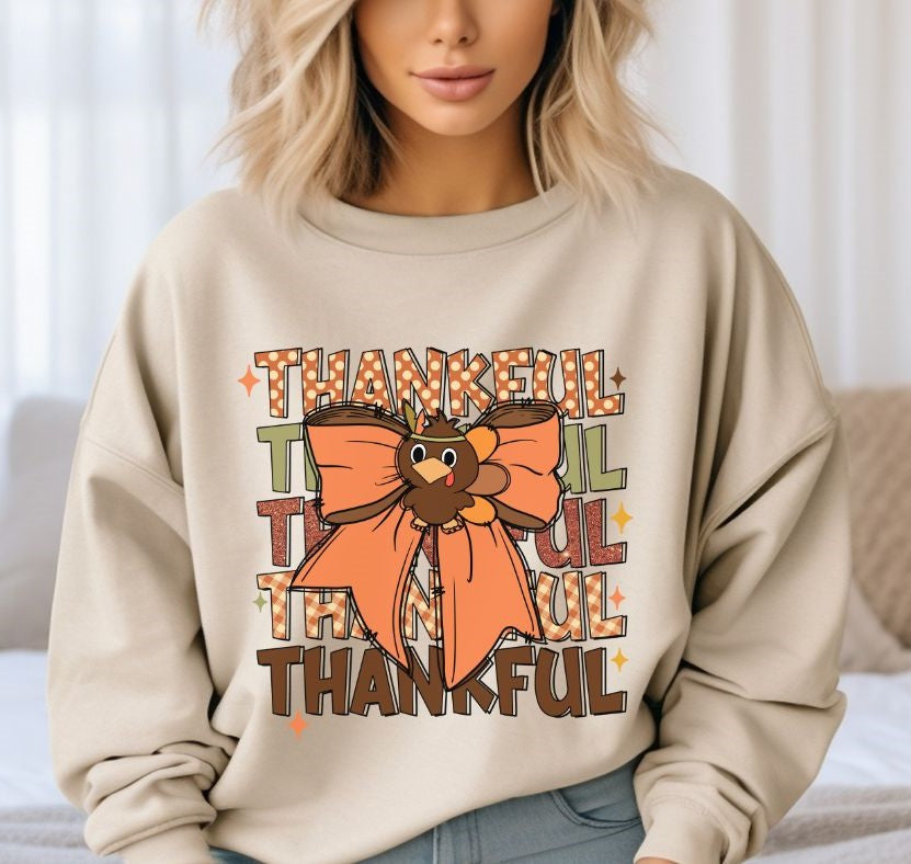 Thankful Turkey Bow (Coquette) - DTF