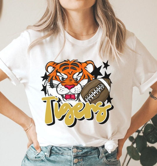 Tigers Mascot (stars - gold) - DTF