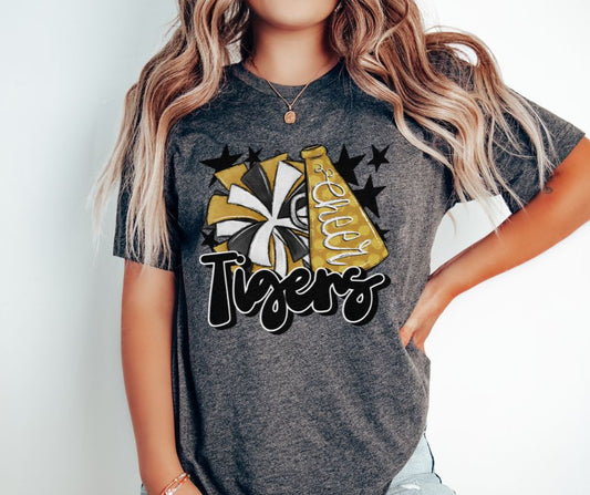 Tigers Cheer (megaphone - gold/black) - DTF