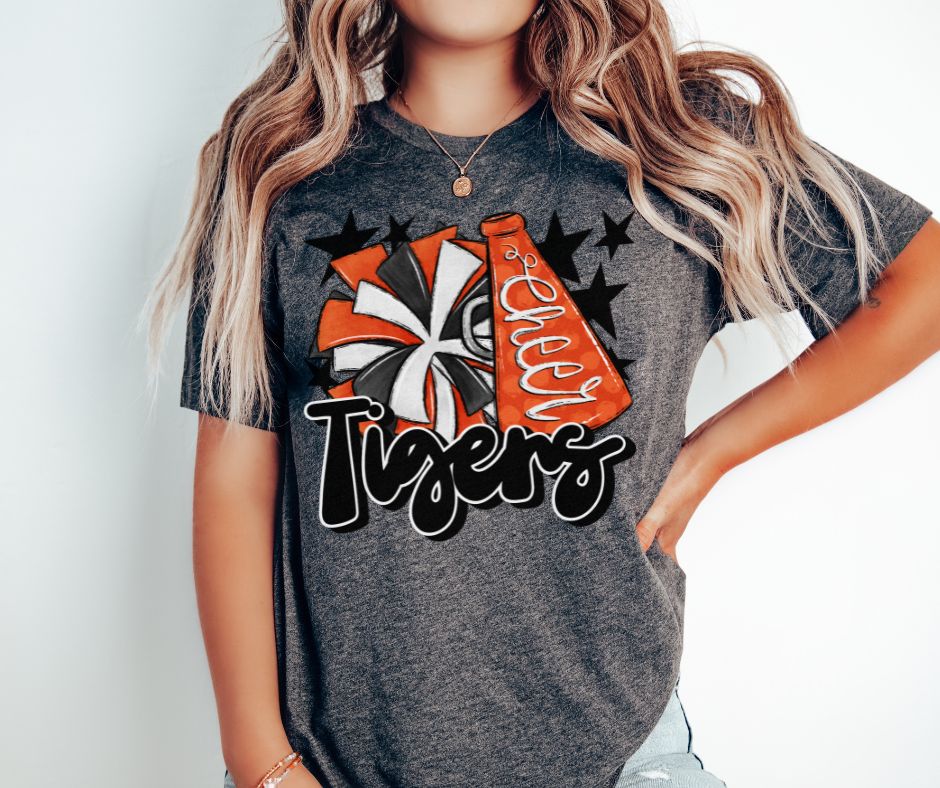 Tigers Cheer (megaphone - orange/black) - DTF