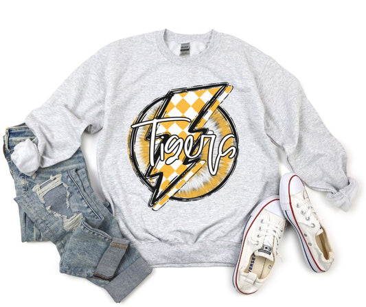 Tigers (Yellow Gold/white check - Doodle bolt/Tie dye) - DTF