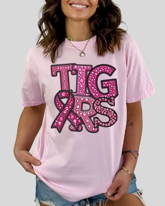 Tigers (PINK Faux Rhinestone Mascots) - DTF