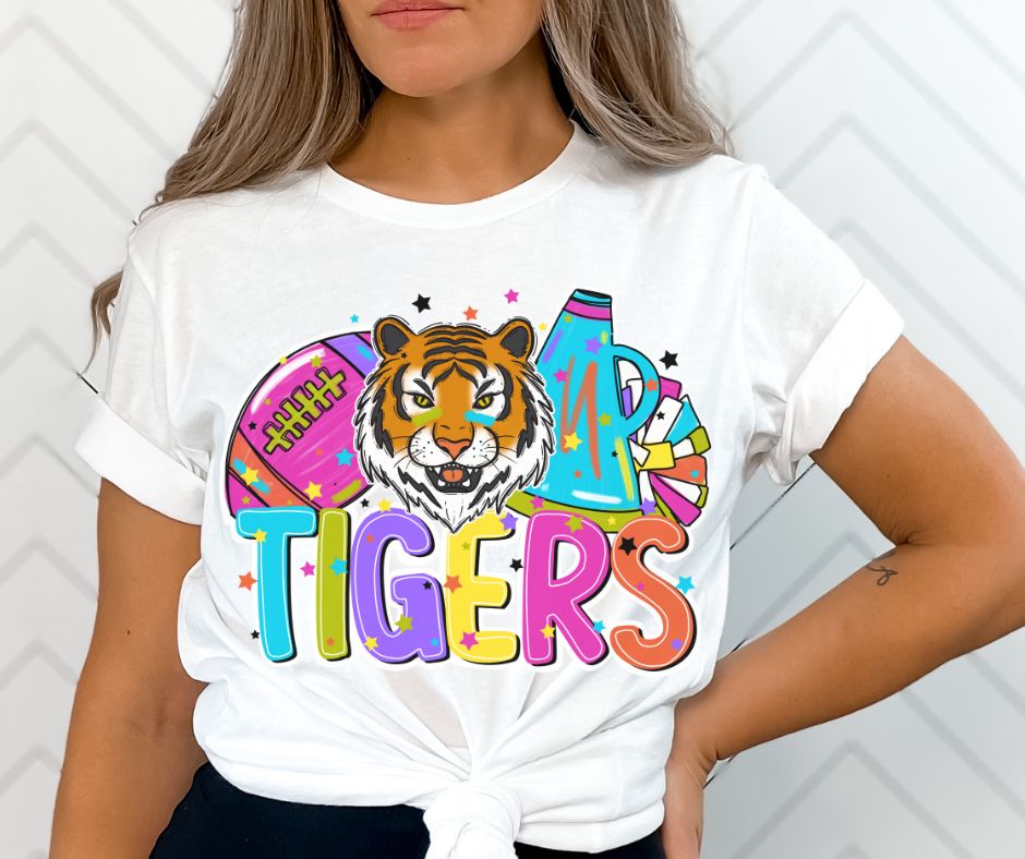 Tigers (Mascots - Bright Cheer and Football) - DTF